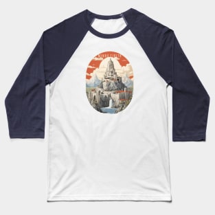 Retro Design Minas Tirith Baseball T-Shirt